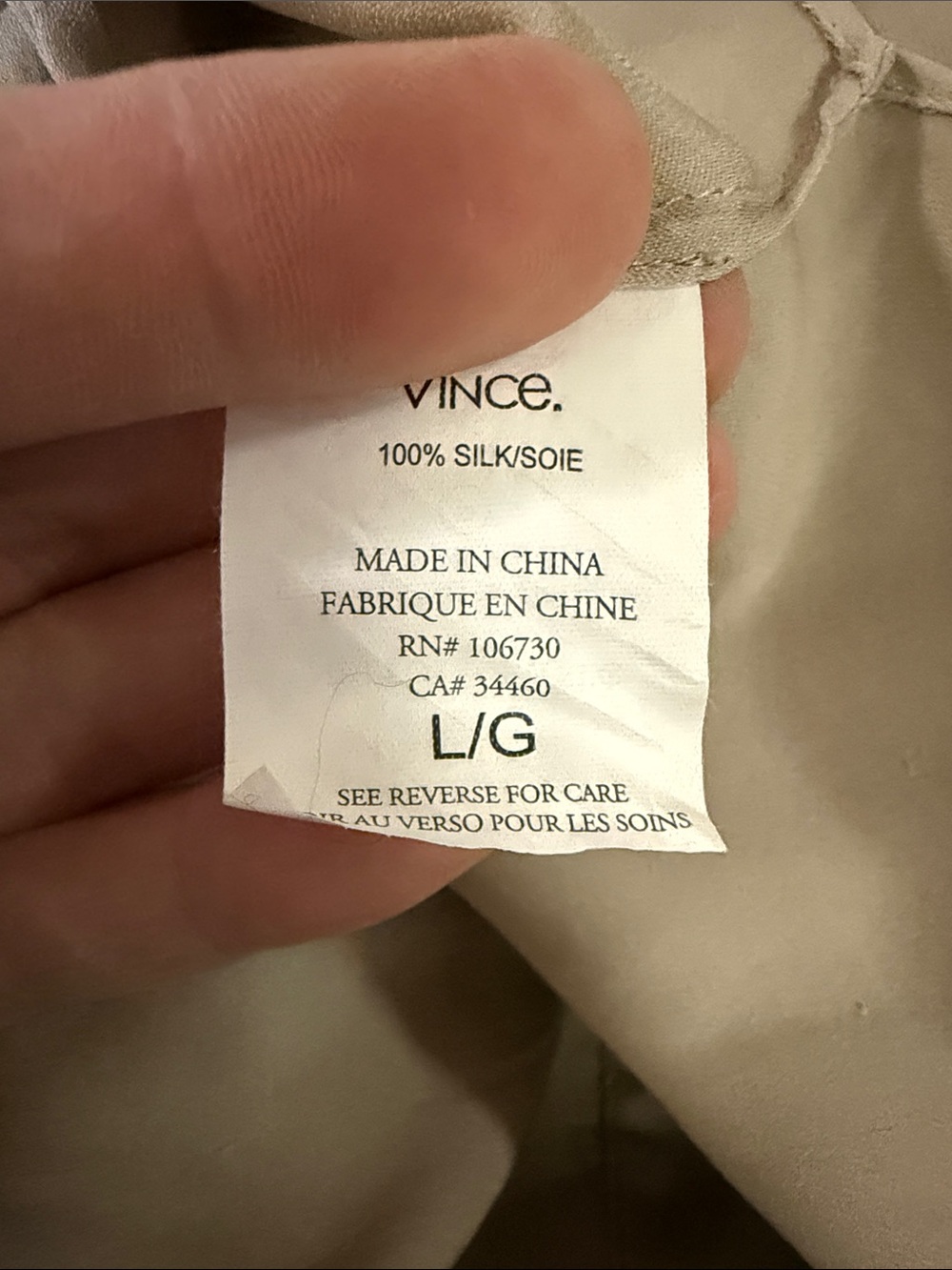 Vince Soft Taupe Silk Blouse - Picture 4 of 5